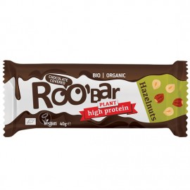 RooBar Chocolate Covered Protein Bar with Hazelnuts 40g