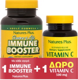 Natures Plus Set Source of Life Immune Booster 90tabs Με Δώρο Vitamin C 500mg 90tabs