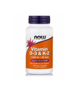 Now Vitamin D3 1000IU & K2 45 mcg