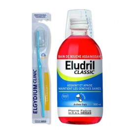 Elgydium Eludril Classic 500ml & Clinic Extra-Soft 15/100 1τεμ