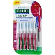 Gum Trav-ler Interdental Brush (1612) Μεσοδόντιο Βουρτσάκι 1.4mm Μπορντώ, 6τεμ