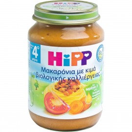 Hipp Βρεφικό Γεύμα Βιολογικής Καλλιέργειας Μακαρόνια με Κιμά 190 gr
