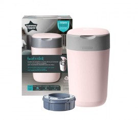 Tommee Tippee Twist and Click Advanced Nappy Disposal Sangenic Bin PINK