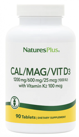 NaturesPlus Cal/Mag/Vit D3 With Vitamin K2 90 ταμπλέτες