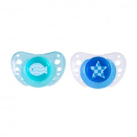 Chicco Physio Air 6-16m Ορθοδοντική Πιπίλα Σιλικόνης Σιέλ, 2 τμχ