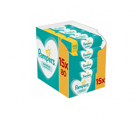 Pampers Sensitive Wipes E-Box XXL 1200wipes (15x80wipes)