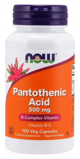 Now Pantothenic Acid 500mg 100 veg tabs