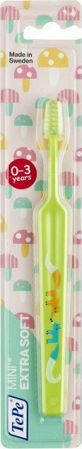 Tepe Kids Mini Extra Soft Παιδική Οδοντόβουρτσα 0-3 Ετών 1τεμ Πράσινο