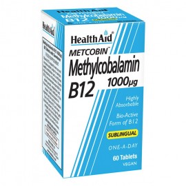 Health Aid Methylcobalamin Metcobin 1000mcg 60sublingual tablets