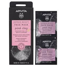 Apivita Express Beauty Ροζ Άργιλο Μάσκα για Απαλό Καθαρισμό 2x8ml