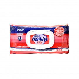 Wet Hankies Extra Safe Antibacterial 63τμχ