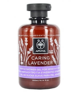 Apivita Caring Lavender Αφρόλουτρο Λεβάντα Για Ευαίσθητες Επιδερμίδες 300ml