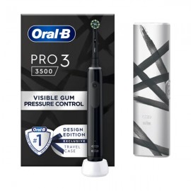 Oral-B Pro 3 3500 Cross Action Black Design Edition Electric Toothbrush + travel case 1pc