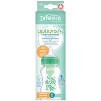 Dr. Browns Options WB 91600 Plastic Bottle with Wide Neck & Silicone Nipple Green 270ml