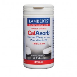 Lamberts CalAsorb 800mg Plus Vitamin D3 Three A Day 60 ταμπλέτες