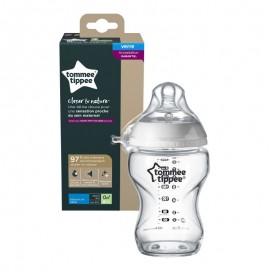 Tommee Tippee Γυάλινο Μπιμπερό Closer to Nature 0m+ 250ml