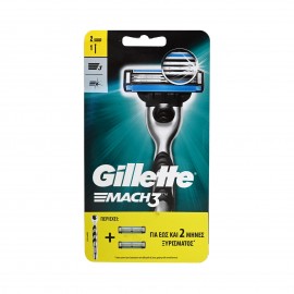 Gillette Mach3 Ξυριστική Μηχανή 1τμχ + 2 ανταλλακτικά