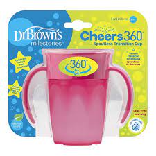 Dr. Browns Κύπελλο 360° με λαβές Ροζ 200ml