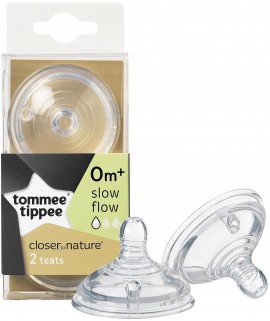 Tommee Tippee Closer to Nature Slow Flow Teats 0m+ 2teats