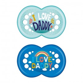 Mam I love Mummy & Daddy Orthodontic Silicone Soother Boy 6-16m+ 2pcs