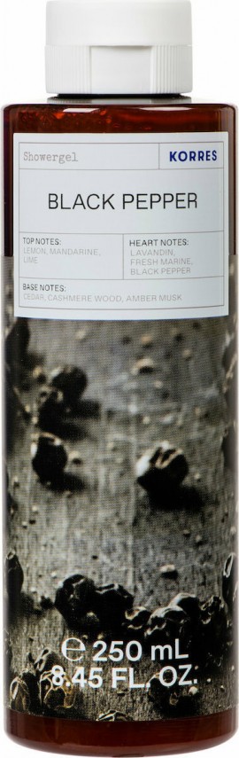 Korres Showergel Black Pepper Αρωματικό Αφρόλουτρο 250ml