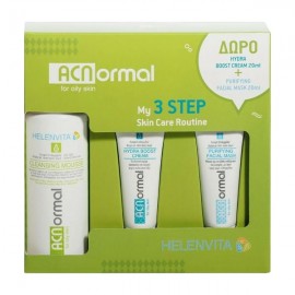 Helenvita ACNormal My 3 Steps Skin Care με Routine Cleansing Mouse 150ml & Δώρο Hydra Boost Cream 20ml & Purifying Facial Mask  20ml
