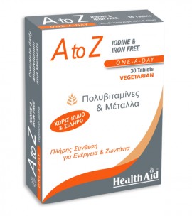 Health Aid A to Z Iodine & Iron Free 30tabs