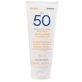 Korres Yoghurt Sunscreen Emulsion Face & Body Spf50 for Sensitive Skin 200ml