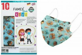 Famex Mask Kids Παιδικές Μάσκες Προστασίας μιας Χρήσης FFP2 NR Πειρατές 10 Τεμάχια