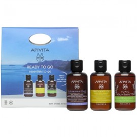 Apivita Promo Ready to Go Frequent Use Shampoo 75ml,Tonic Mountain Tea Shower Gel 75ml & Cleansing Foam 75ml