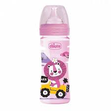 Chicco Well Being Plastic feeding bottle Silicone teat 2m+ PINK 250ml