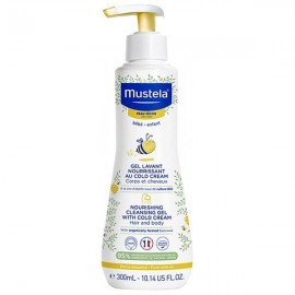 Mustela Gentle Cleansing Gel With Cold Cream Τζελ Καθαρισμού για Μαλλιά & Σώμα για Ξηρό Δέρμα με Βιολογικό Κερί Μέλισσας 300ml