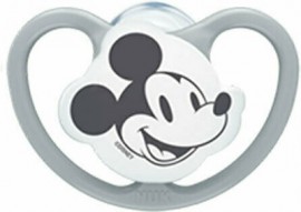 Nuk Space Πιπίλα Σιλικόνης Mickey & Minnie με Θήκη Γκρι 18-36m (10.739.747)