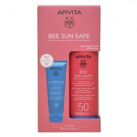 Apivita Bee Sun Safe Promo Face & Body Spray SPF50 200ml & After Sun Face & Body Gel-Cream Travel Size 100ml