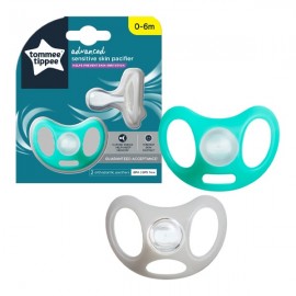 Tommee Tippee Sensitive Silicone Soother 0-6m 2pcs