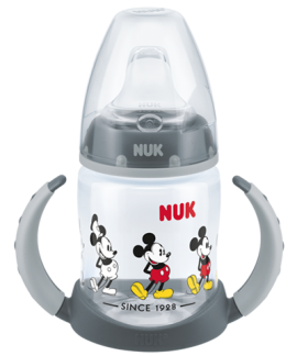 Nuk First Choice Disney Ποτήρι με Λαβές 6-18m με Ρύγχος Σιλικόνης Μickey-Γκρι (10.743.829) 150ml
