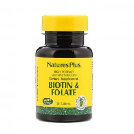 Natures Plus Biotin 2mg & Folic Acid 800mcg SR 30 tabs