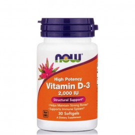 Now Foods High Potency Vitamin D3 2.000IU, 30Softgels
