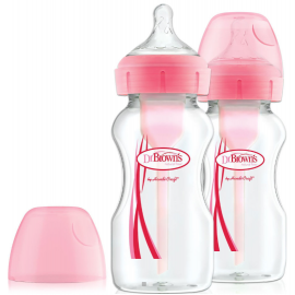 Dr Browns WB92602 Plastic Bottle Options Against Colic Pink 2 x 270ml