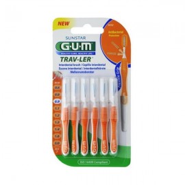 Gum  Trav-ler Interdental Brush (1412) Μεσοδόντιο Βουρτσάκι 0.9mm Πορτοκαλί, 6pcs