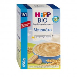 HIPP Bio Κρέμα δημητριακών με γάλα & Μπισκότο από τον 6ο μήνα 450g