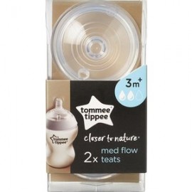 Tommee Tippee Closer to Nature Medium Flow Teats 3m+ 2τεμάχια Ref No 42212242