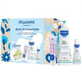 Mustela Promo Birth On Essentials Kit Gentle with Gentle Cleansing Gel 500ml & Body Lotion 100ml & 123 Vitamin Barrier Cream 100ml & Free baby towel