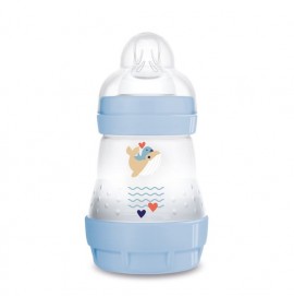 Mam Easy Start Anti-Colic Plastic Bottle, Silicone Teat Blue 160ml