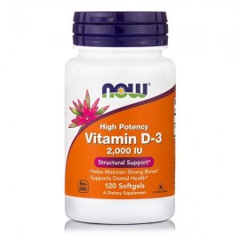 Now Foods High Potency Vitamin D3 2.000IU, 120Softgels