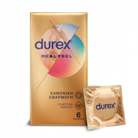 Durex RealFeel Προφυλακτικά από Προηγμένο Υλικό για πιο Φυσική Αίσθηση Κατά την Επαφή 6τεμ
