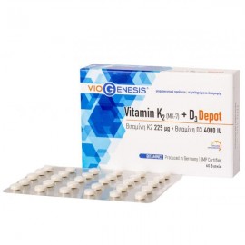 Viogenesis Vitamin K2 225mg + D3 4000iu Depot 60tabs