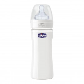 Chicco Well Being Glass Feeding bottle Silicone teat 0m+  240ml