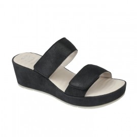 Scholl Cora Suede Black Ανατομικό Σανδάλι Μαύρο  No 39
