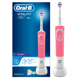 Oral-B Vitality 100 3D White Pink Ηλεκτρική Οδοντόβουρτσα 1τμχ